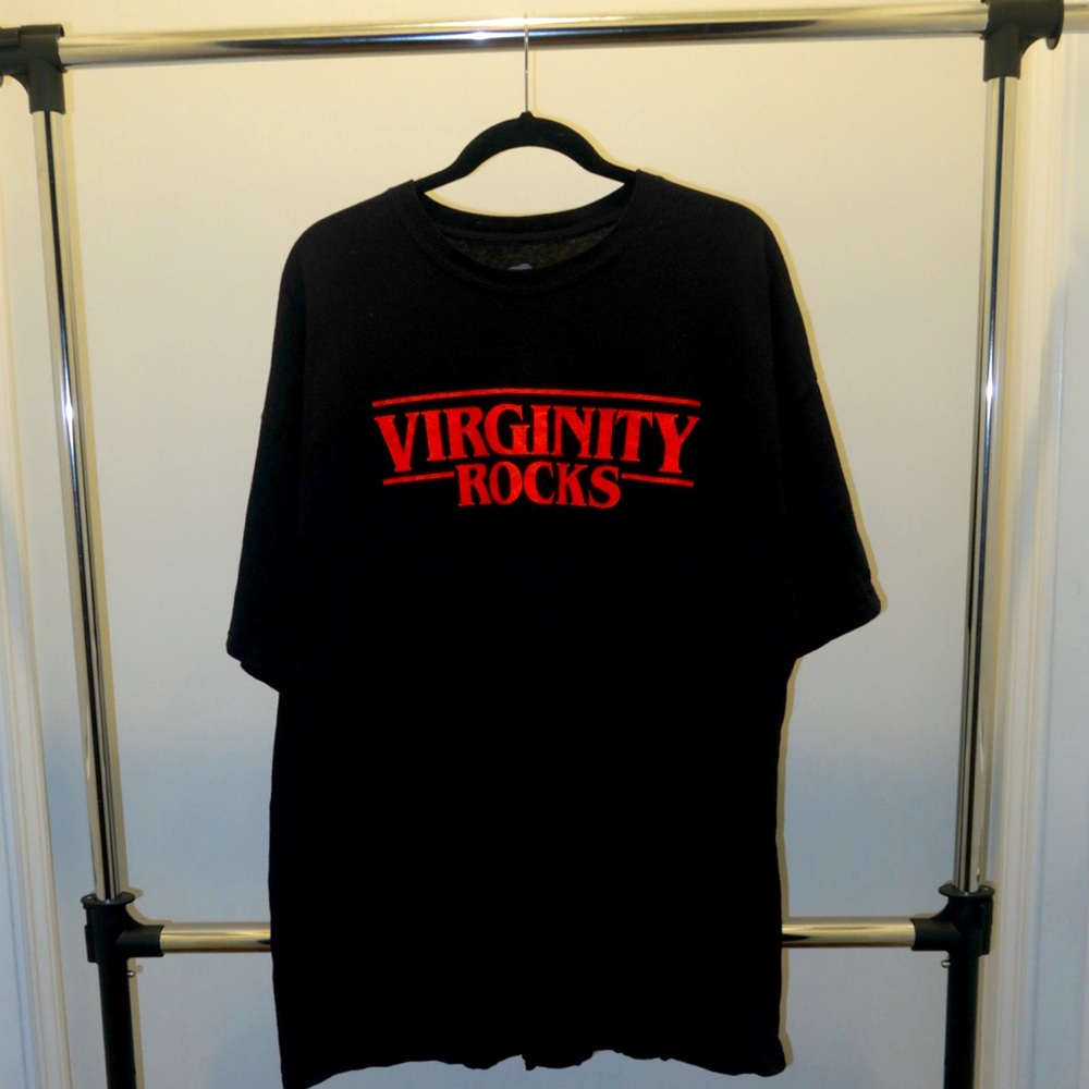 Virginity Rocks Black T-Shirt